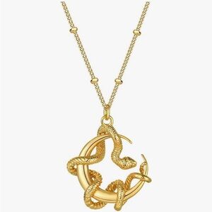 Gold Snake Pendant Necklace